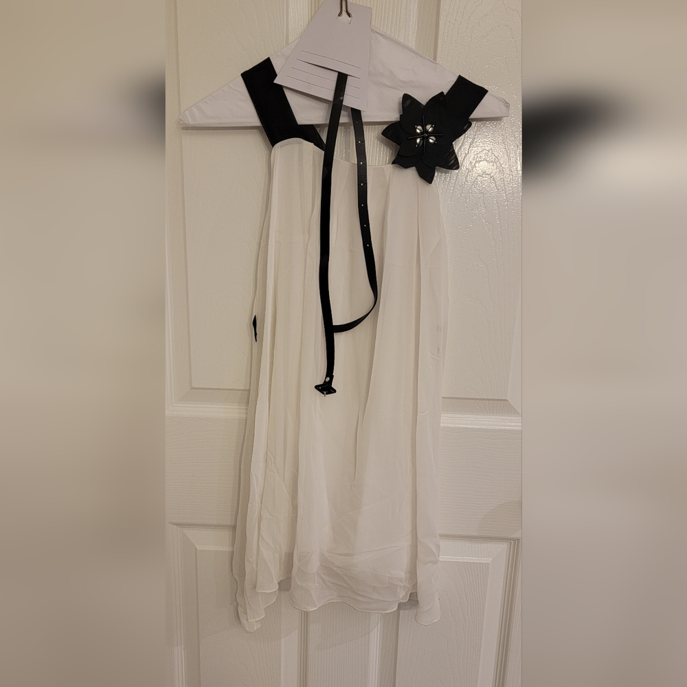 Chic White and Black Kids Formal Dress
